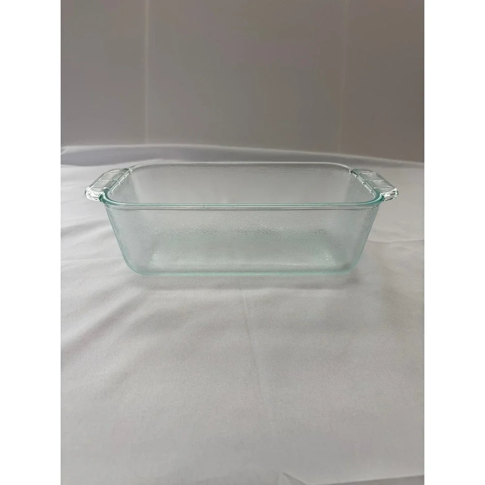 Vintage Pyrex 213 Clear Glass Loaf Baking Dish Easy Grab Handles USA MCM